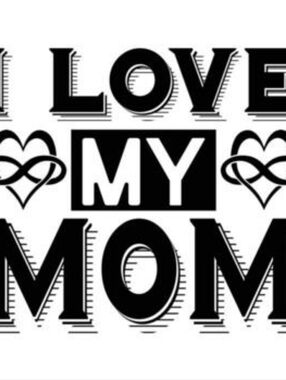 I Love My Mom Graphic Tee - Black & White.....Sale Sale